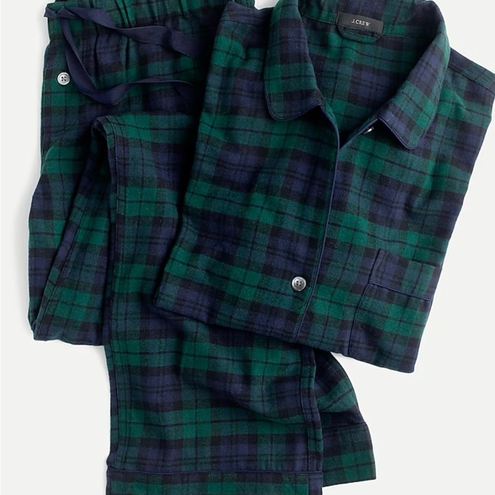 J. Crew Green & Navy Plaid Flannel PJ TOP (TOP ONYL)